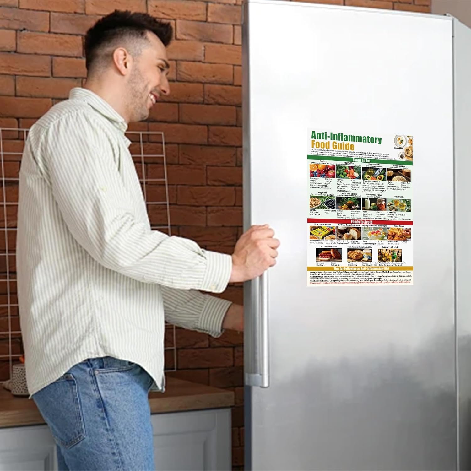 wholesale magnetic anti-inflammatory diet food guide, anti inflammatory foods list chart fridge magnet,nutritional food list poster board for beginners-12x16in factory & supplier oem