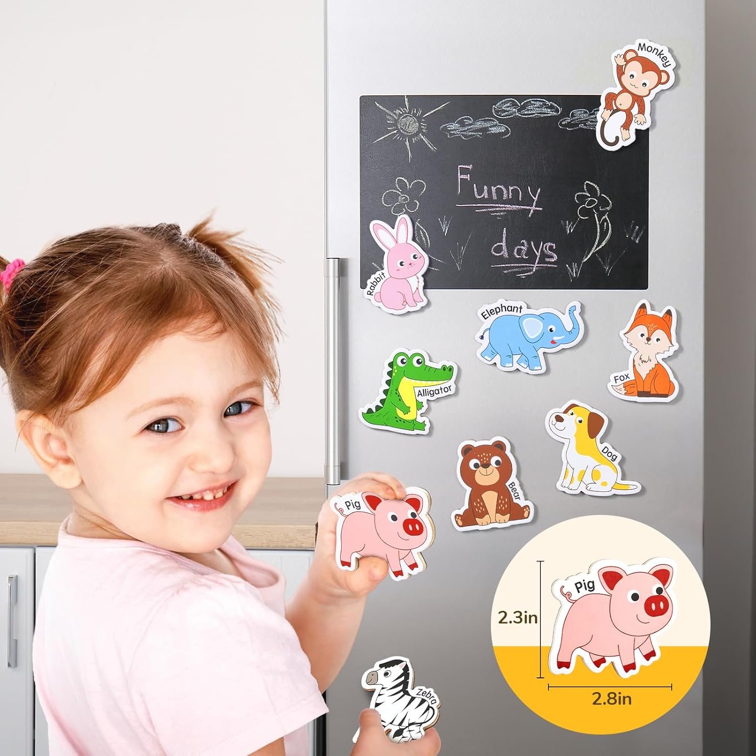 wholesale joycat wooden magnets for kids – 26 cute a-z animals fridge magnets for toddlers, large magnetic animal refrigerator toys, fun educational learning gifts for toddlers 2 3 4 5 years old factory & supplier oem