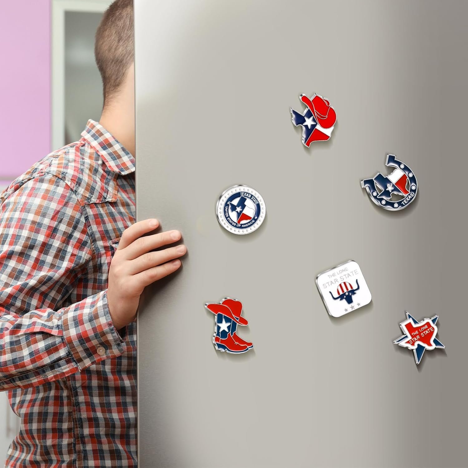 wholesale konohan texas magnet for refrigerator bulk metal magnet souvenirs gifts magnetic travel collectible decorative souvenirs for adults craft(texas 1,6 pcs) factory & supplier oem