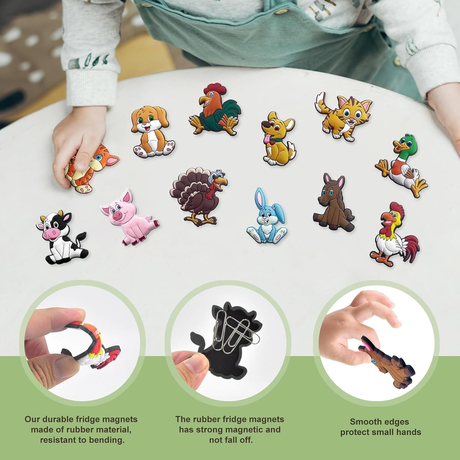 wholesale fridge magnets for toddlers 1-3, acrofek 12 pcs cute animal fridge magnet, soft rubber refrigerator magnets for kids, great educational toys toddler magnet learning gift factory & supplier oem