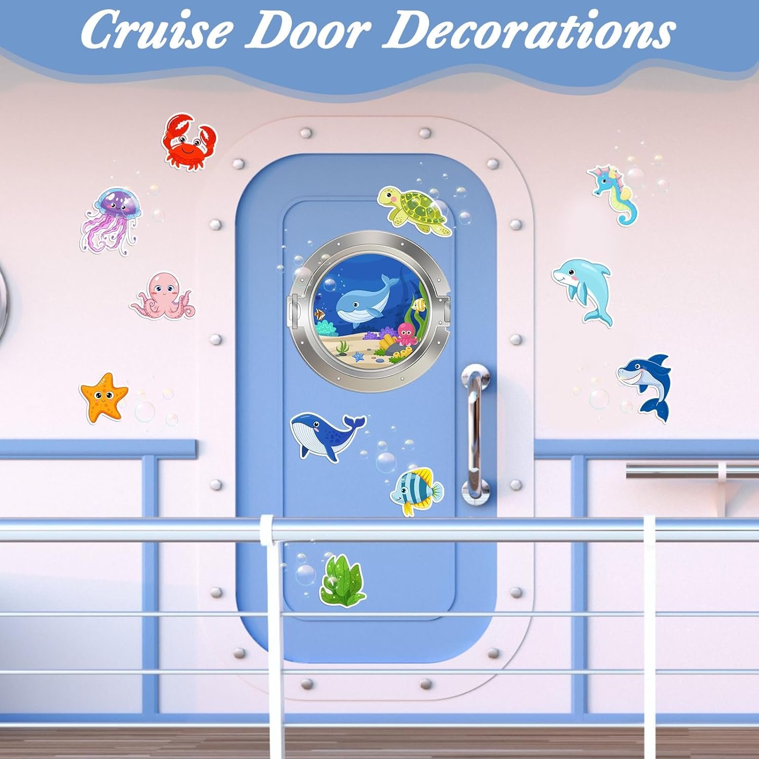 wholesale blosssound 12 pcs ocean cruise door decorations magnetic sea animal cruise door magnets under the sea magnets decor refrigerator magnetic decals for ocean underwater marine life party fridge car factory & supplier oem