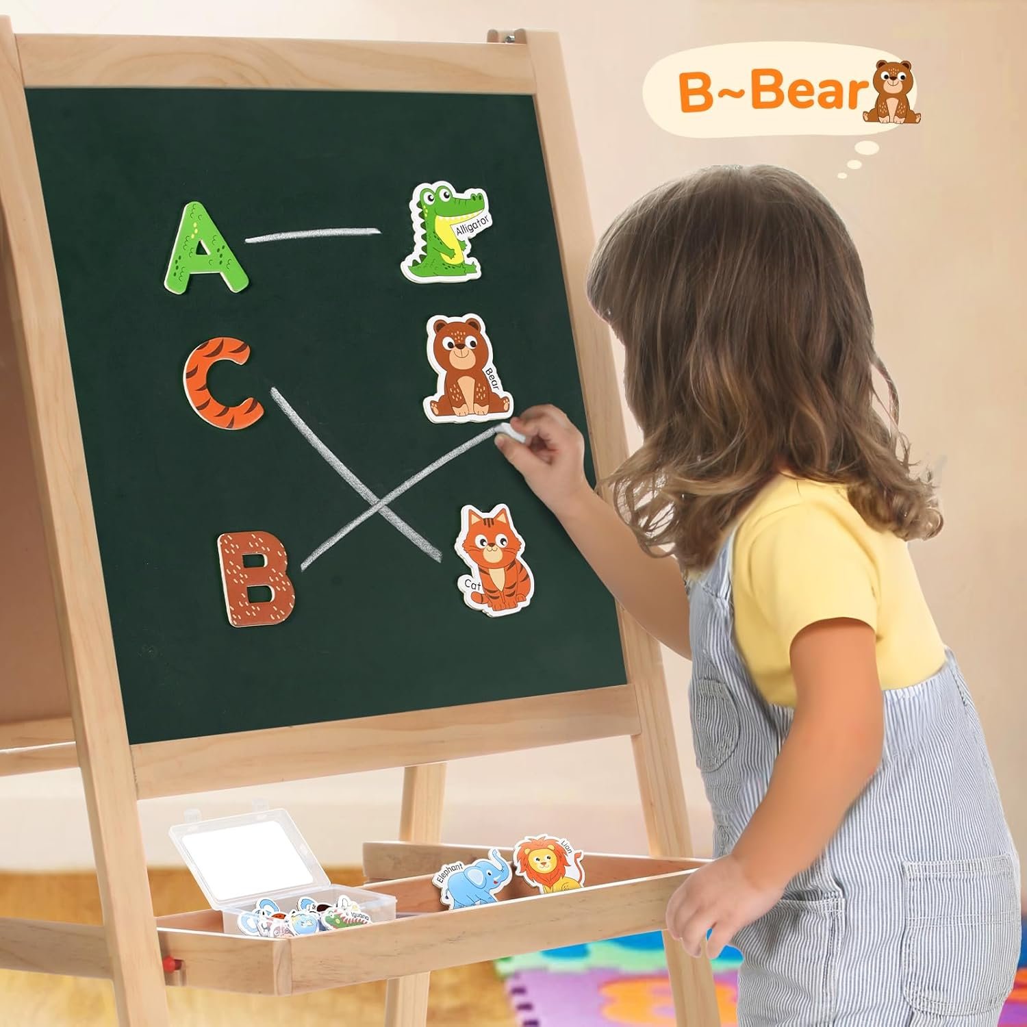 wholesale joycat wooden fridge magnets for toddlers – 26 cute animals & uppercase letters, large refrigerator abc alphabet magnets set for kids, preschool learning spelling alphabet gifts toy for ages 2+ factory & supplier oem