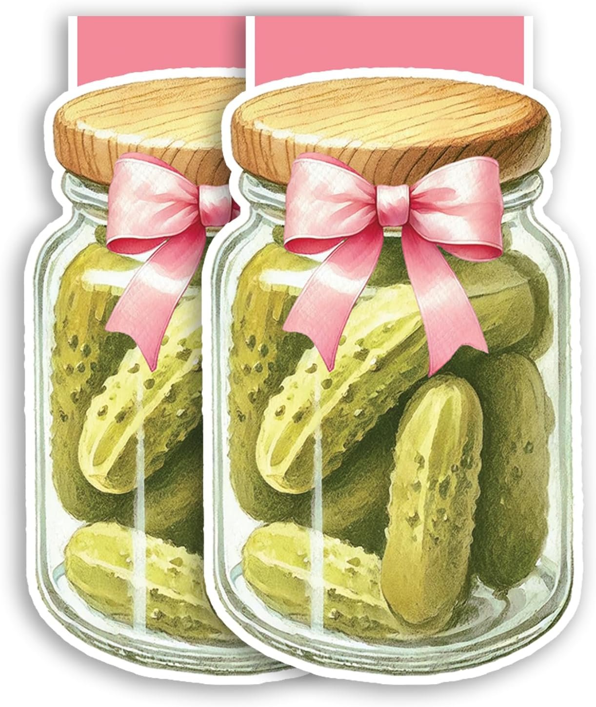 wholesale (2pcs) coquette pickle paper magnetic bookmark food book page markers gift for pickle lover reading lover nerd book addict bookish bookworm reader office stationery - size 3