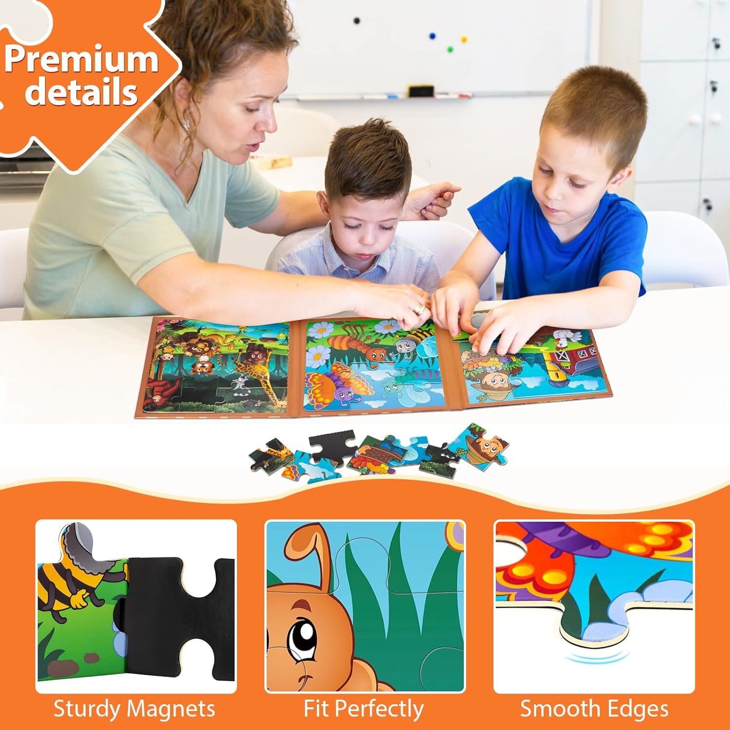 wholesale magnetic puzzles for toddlers 3-5, farm animals puzzles for kids ages 4-6 toddler puzzles, educational learning magnets travel puzzels road trip activities toys for 3 4 5 6 boys and girls gift factory & supplier oem