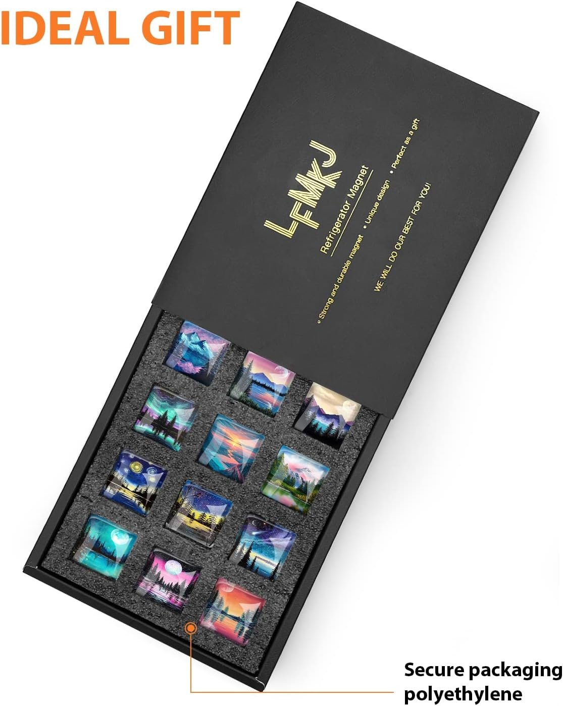 wholesale 12 pcs glass strong refrigerator magnets fridge, colorful square fridge magnets decorative for office whiteboard, cabinet, dishwasher, locker factory & supplier oem
