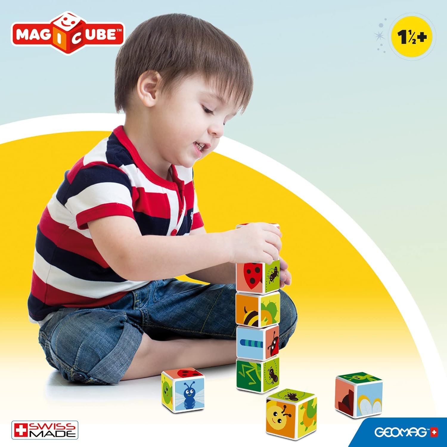 wholesale geomag magicube small animals 4-piece magnetic stacking cubes building set, toddlers & kids ages 1.5 and up, stem educational toy, swiss-made, creativity, imagination, 6 adorable building ideas factory & supplier oem