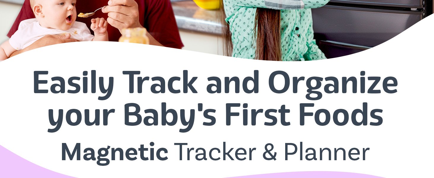 wholesale baby first food tracker, magnetic meal planner, fridge grocery shopping list chart (3 in 1) - dry, erase menu planners, strong stickiness on refrigerator - 11.8