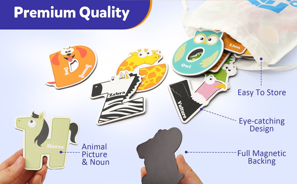 wholesale coogam magnetic letters 26pcs jumbo abc alphabet colorful animal shape large uppercase fridge magnets educational toy set learning spelling games for kids 3 4 5 years old factory & supplier oem