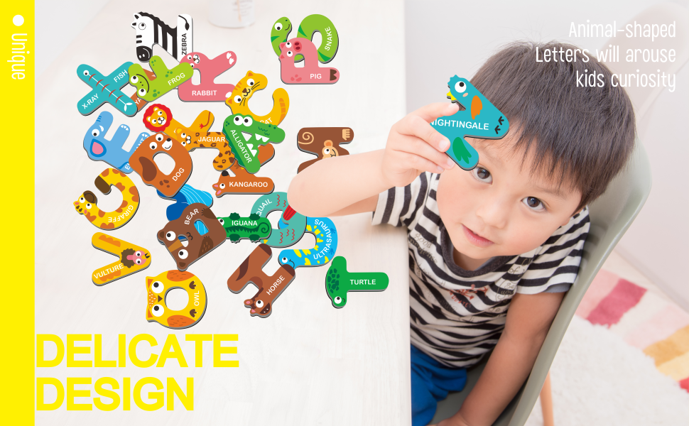 wholesale large size magnetic letters, cute animal alphabet abc magnets for fridge colorful uppercase animals toys set educational spelling learning games for kids, toddlers 3 4 5 years old factory & supplier oem