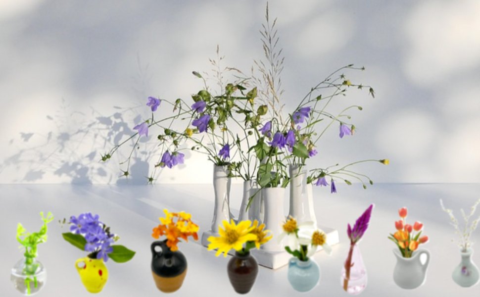 wholesale mini buds vases magnets for fridge,mini ceramics flowers pot refrigerator magnets funny 3d vases plants diy decoration office kitchen accessories (6pcs) factory & supplier oem