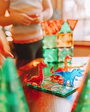 wholesale dinosaur toys magnetic tiles building blocks kids - dinosaur world stem magnet for toddlers creative construction play for 3+ year old boys girls ideal preschool learning sensory toys factory & supplier oem