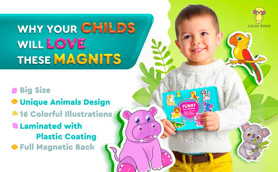 wholesale refrigerator magnets for kids zoo animals - big fridge magnets for toddlers - animal toys for toddlers 1-3 - developmental toys for 1 year old factory & supplier oem