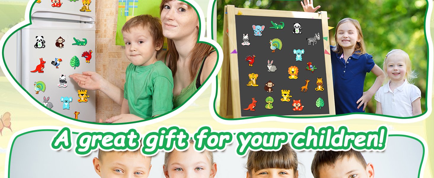 wholesale 24pcs jungle animals refrigerator magnets for toddlers 1-3 kids cute rubber safari animals educational toy wild animal magnets for fridge full back magnetic toys for fridge whiteboard baby gift factory & supplier oem