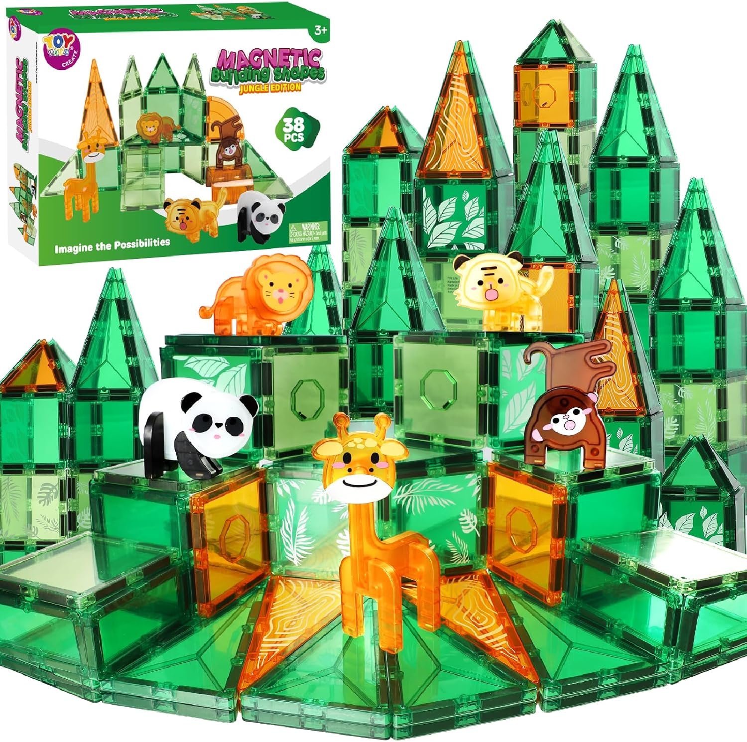 wholesale toy life magnetic tiles for toddlers 3-5 38 pcs magnet blocks for kids ages 4-8 stem magnet tile toys building tiles christmas birthday gift for boys and girls factory & supplier oem