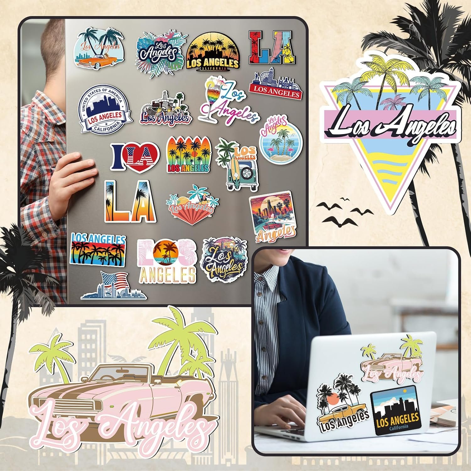 wholesale fabbay 25 pcs los angeles fridge magnet magnetic refrigerator stickers los angeles souvenirs gifts refrigerator magnets for fridge laptop locker home decoration accessories factory & supplier oem