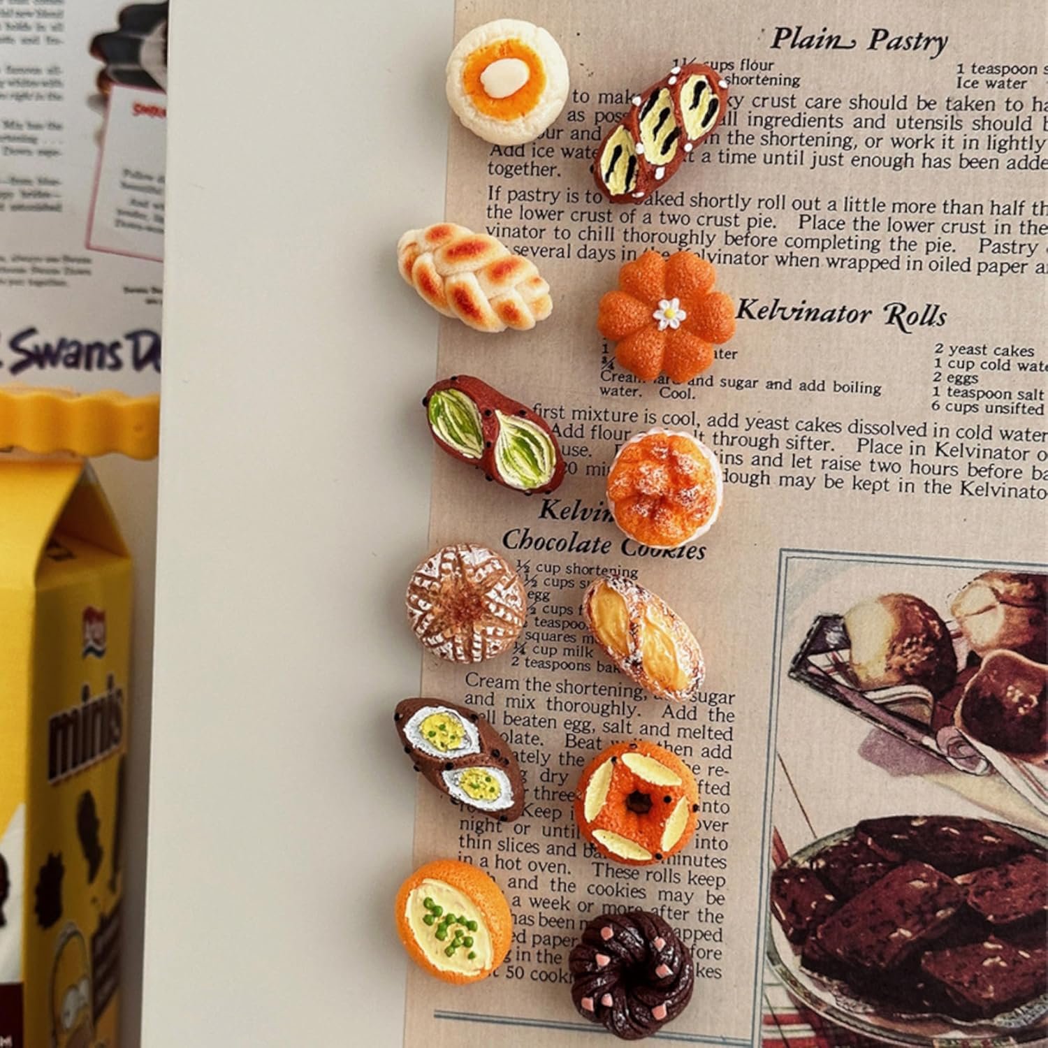 wholesale fridge magnets set - 12 mini bread-themed magnet cute magnetic refrigerator accessories small decorative kitchen magnets for notes, photos and organization factory & supplier oem