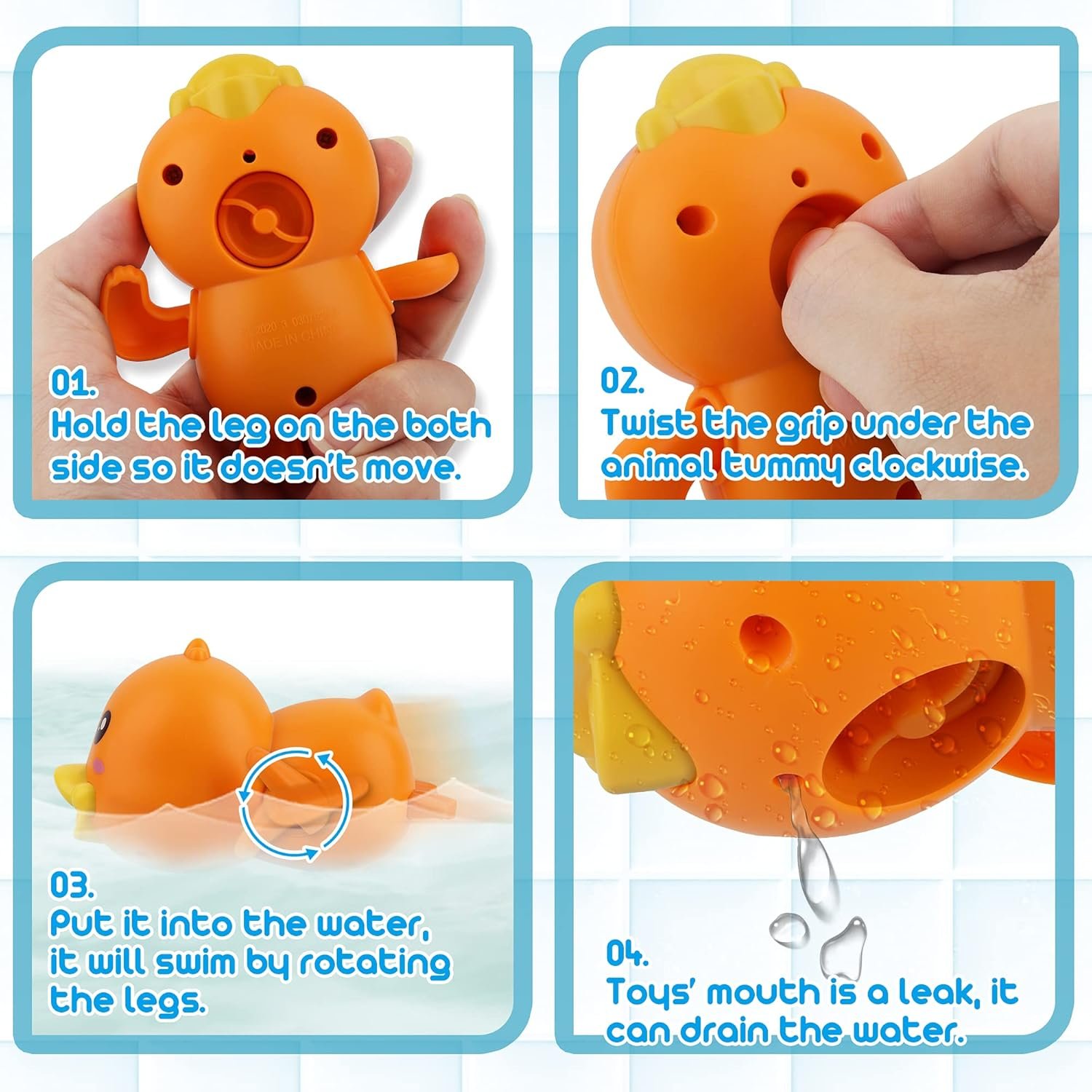 wholesale dwi dowellin bath toys for toddlers, magnetic fishing games kids bathtub toys, mold free wind-up toys swimming fish duck whale floating water toys for kids baby infant factory & supplier oem