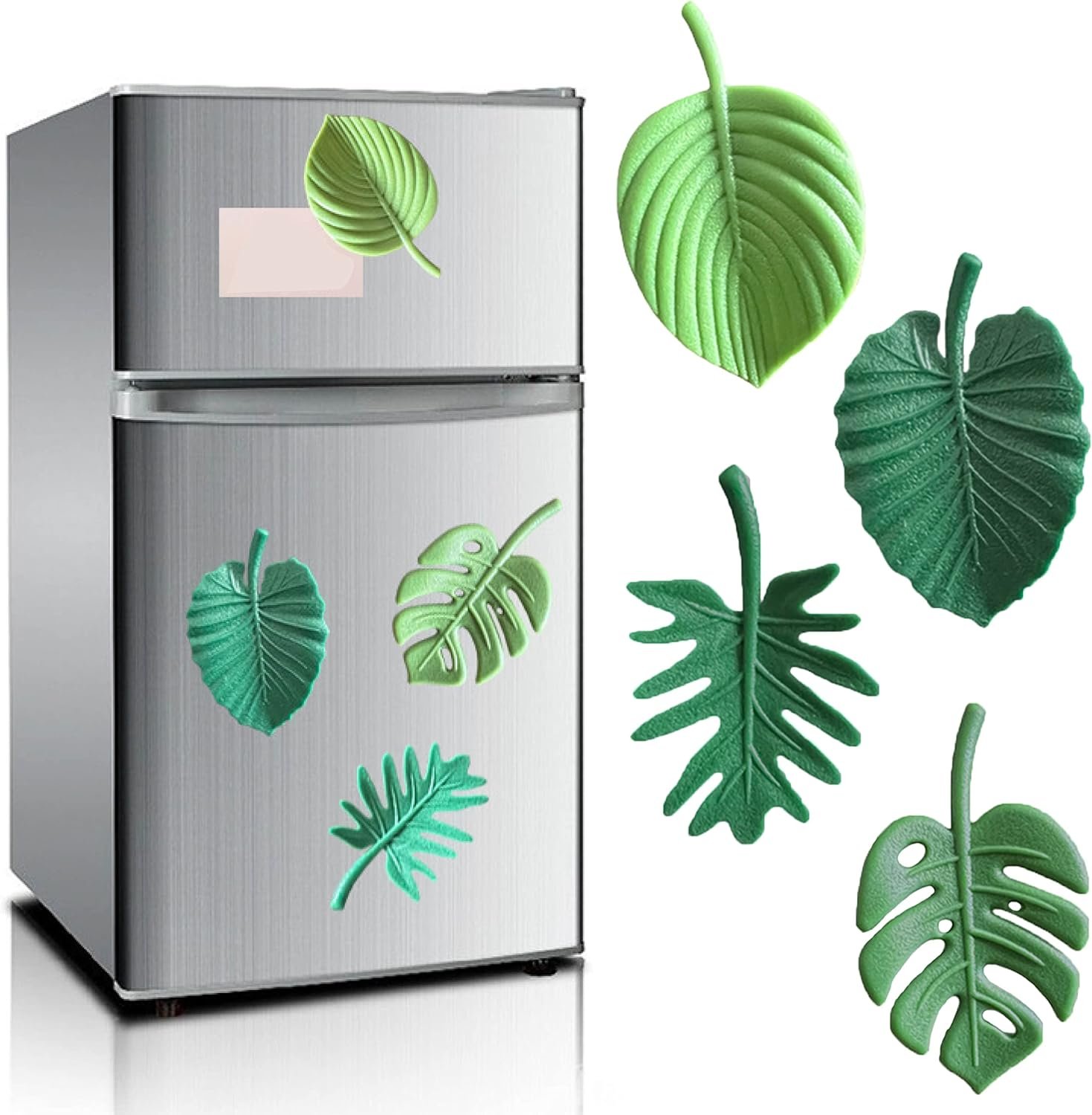 wholesale plant fridge magnets,8 pcs mini tropical leaves refrigerator magnets cute magnets for locker fridge home office decor, 3d monstera plant refrigerator magnets (plant) factory & supplier oem