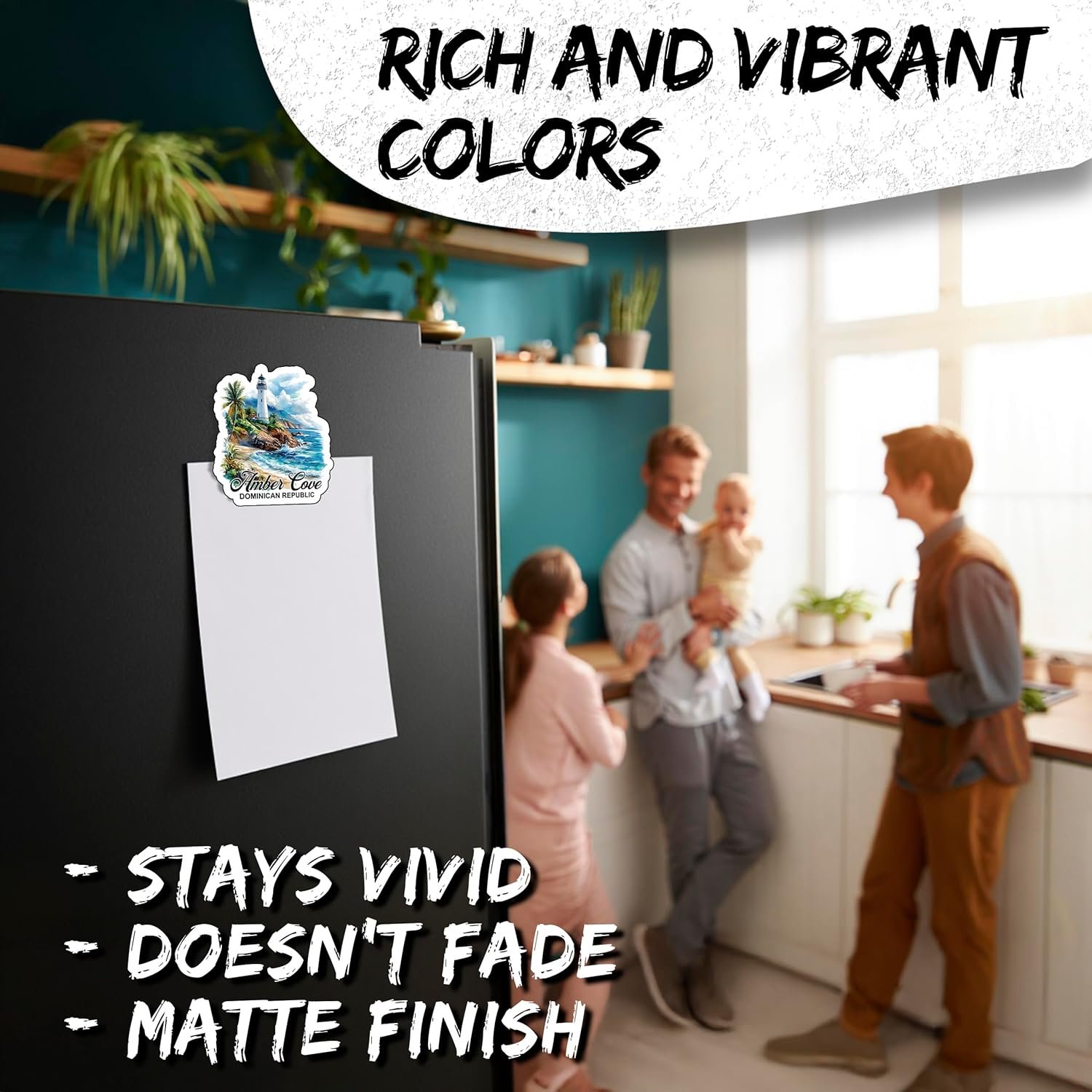 wholesale amber cove dominican republic magnet 4 inch 2-pack – strong vinyl decorative travel magnets for fridge locker kitchen office – cute fun aesthetic cool durable & long-lasting souvenir id44999 factory & supplier oem