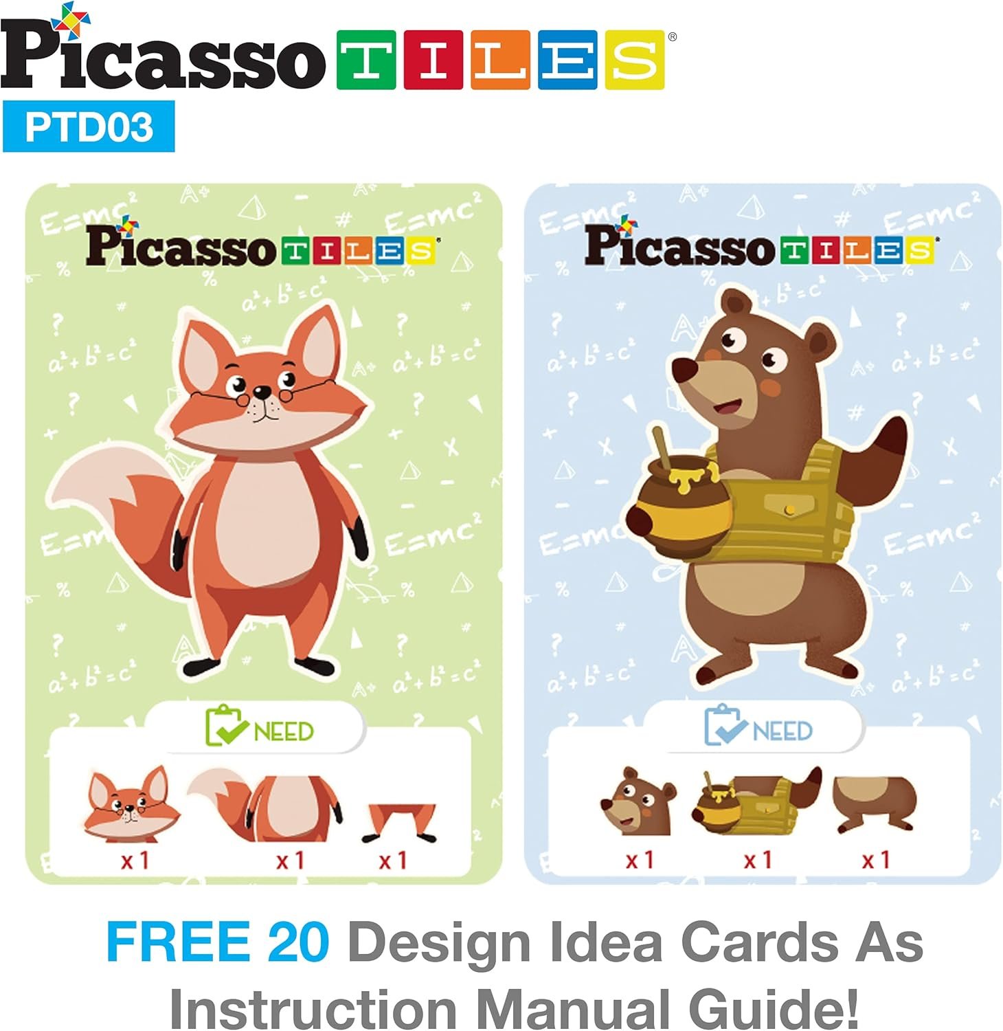 wholesale picassotiles 112 piece magnetic mix & match animal building activity diy combination puzzle book kid toy set educational playset stem learning, 20 free unique animals creative inspirational idea cards factory & supplier oem