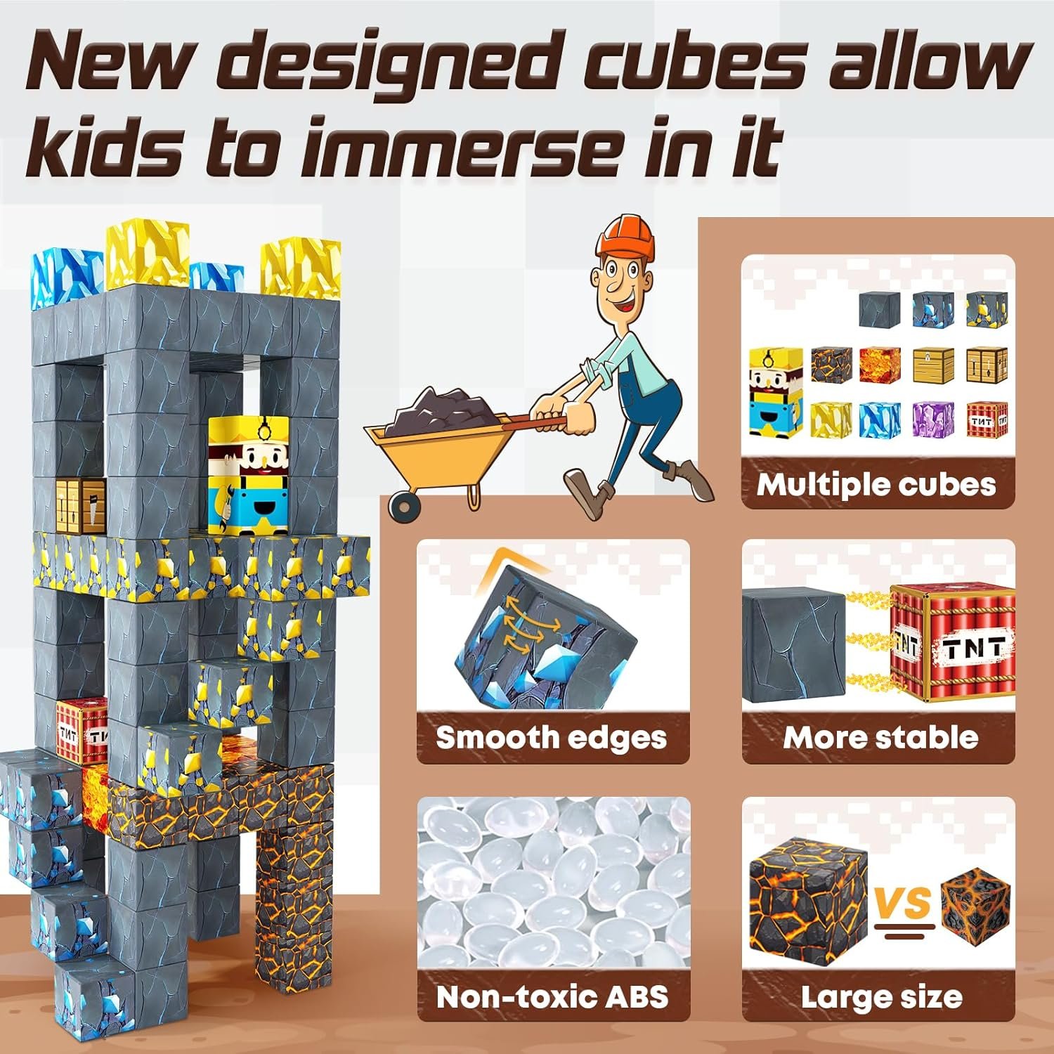 wholesale magnetic blocks-build mine magnet world sword edition mine sword caverns magnet classroom must haves toddler toys for boys & girls age 3-4 4-5 6-8, sensory montessori toys for kids for 3+ factory & supplier oem