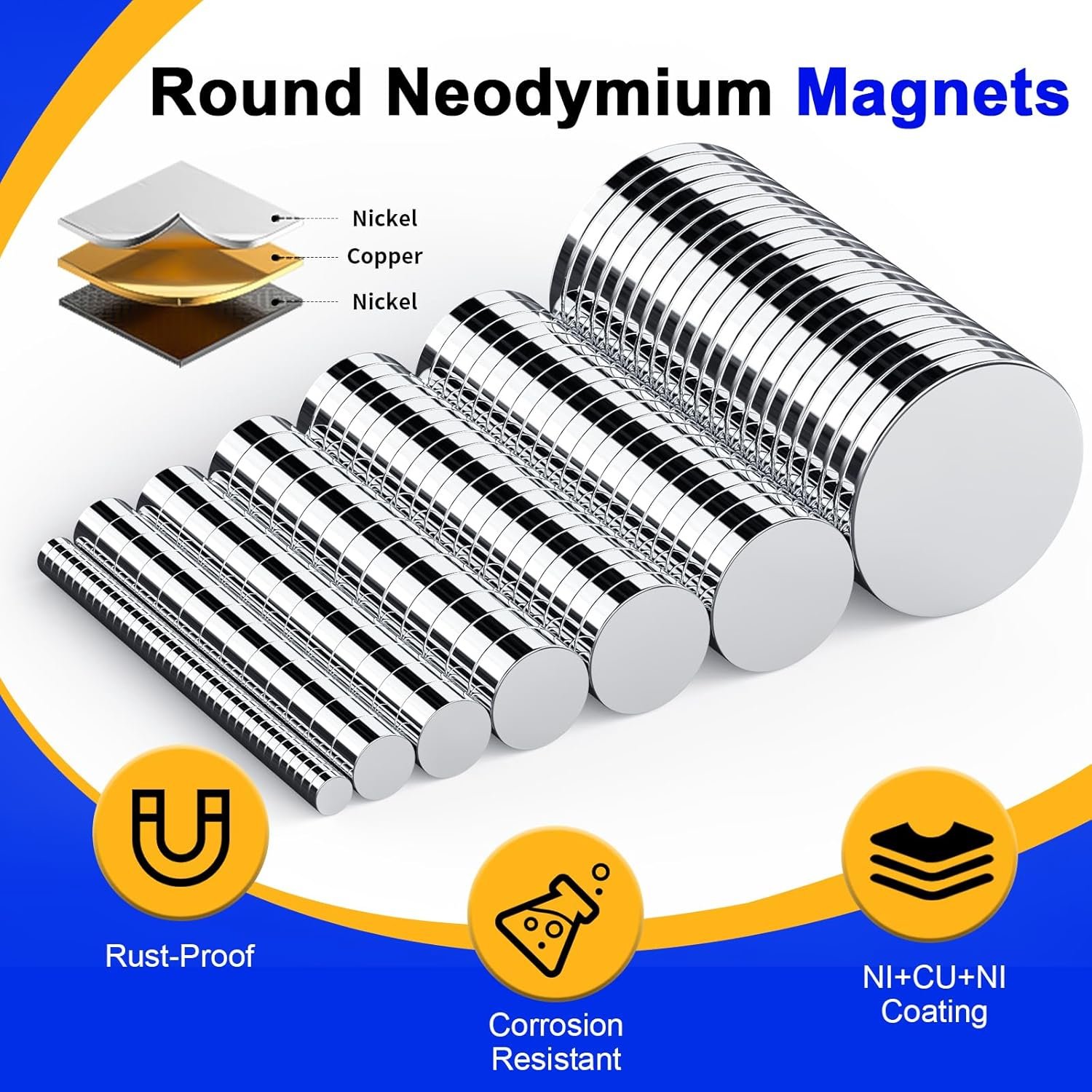 wholesale small magnets, 290 pack refrigerator magnets of 7 different sizes, mini magnets, disc magnets, small magnets for fridge, diy, whiteboard, billboard in home, kitchen, office, school factory & supplier oem