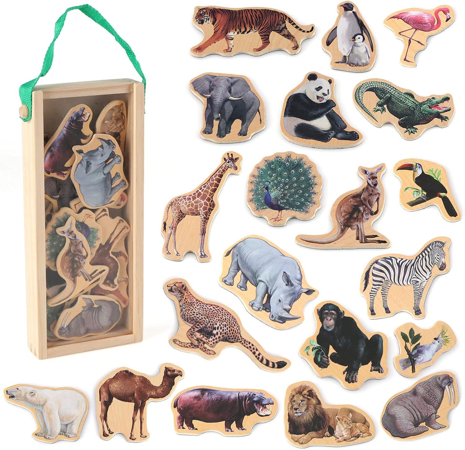 wholesale refrigerator magnets for kids - zoo animal fridge magnets for toddlers - wooden magnetic toys for baby kids' developmental learning factory & supplier oem