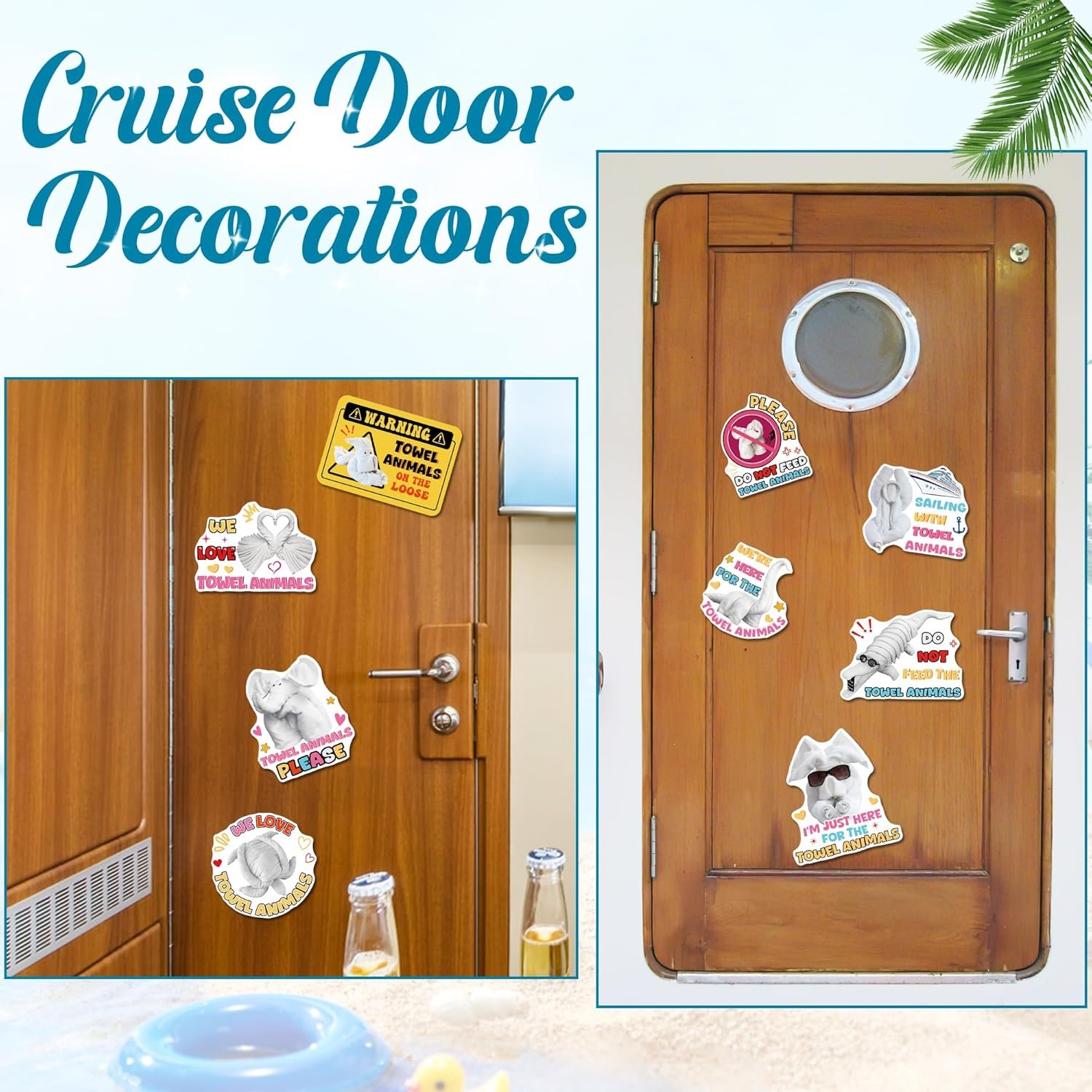 wholesale 9 pcs towel animals magnetic - cruise ship cabin door magnets, funny sea ocean decorations for refrigerator, cruise door & carnival party, cute elephant, turtle & dog factory & supplier oem