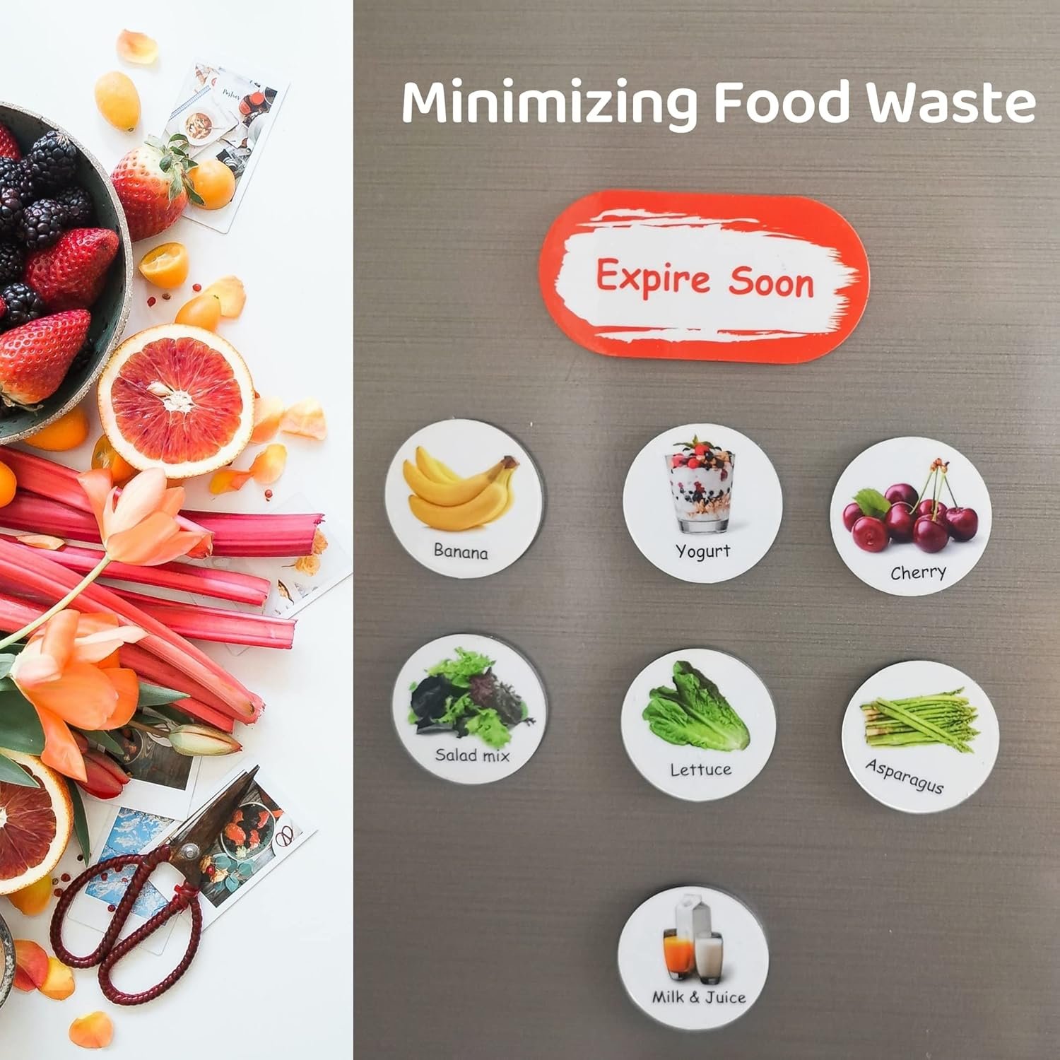 wholesale m morcart 93 food magnets for fridge - repeatable visual shopping list, refrigerator inventory easy tracking factory & supplier oem