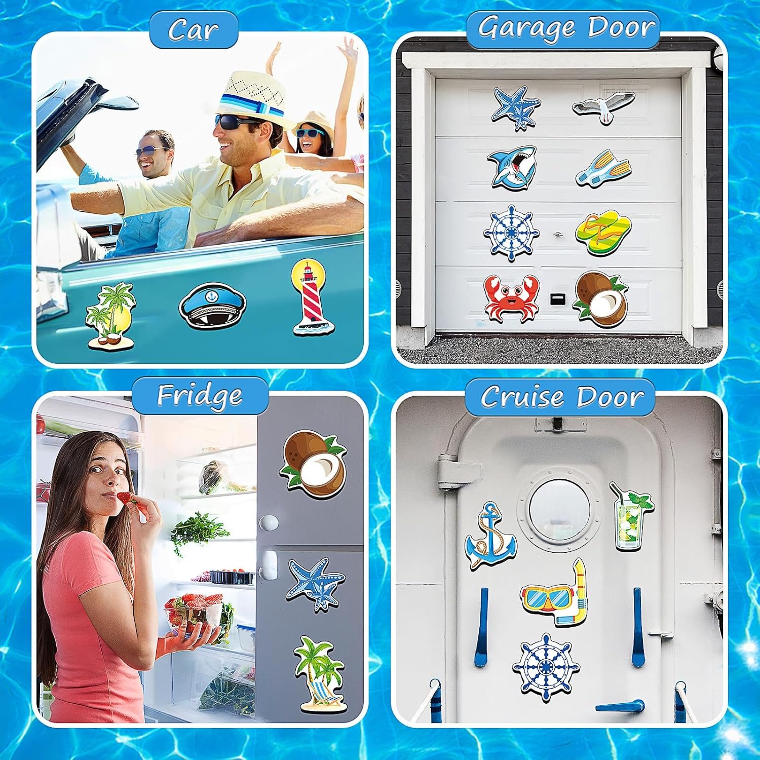 wholesale 23 pcs cruise door decorations magnetic large sea nautical cruise magnets for door for carnival cruises reusable fun ship essentials cruise magnets funny for cabin doors,great for car fridge computer factory & supplier oem