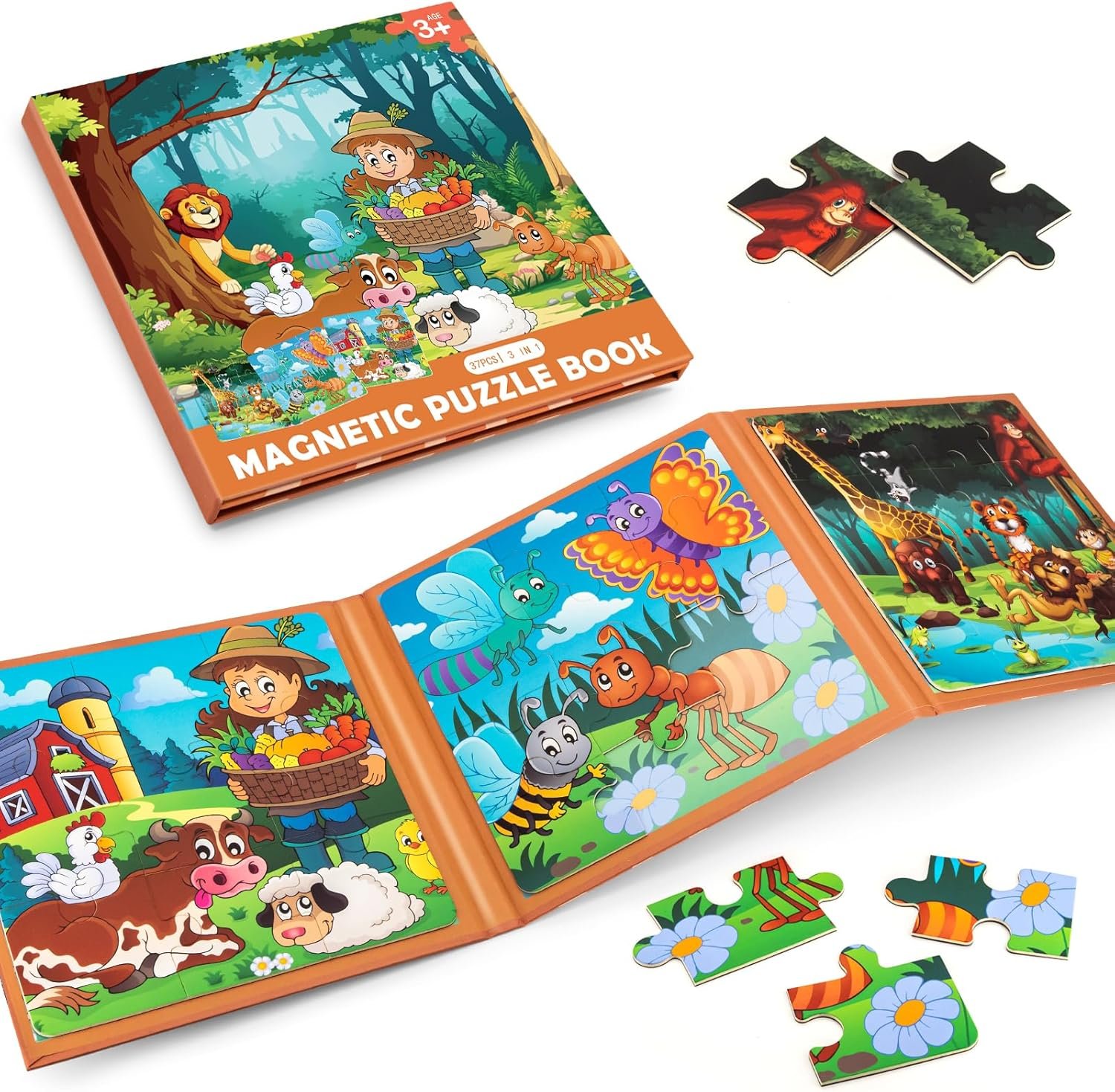 wholesale magnetic puzzles for toddlers 3-5, farm animals puzzles for kids ages 4-6 toddler puzzles, educational learning magnets travel puzzels road trip activities toys for 3 4 5 6 boys and girls gift factory & supplier oem