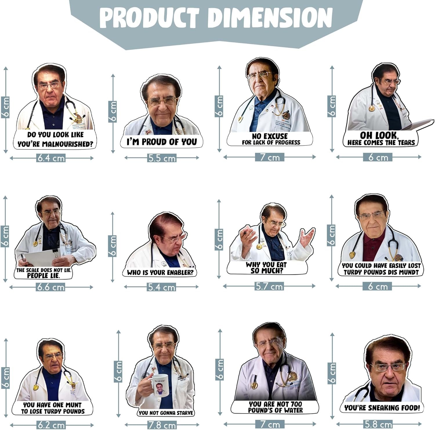 wholesale 12 pack dr now magnets, funny dr. nowzaradan fridge magnet - 3