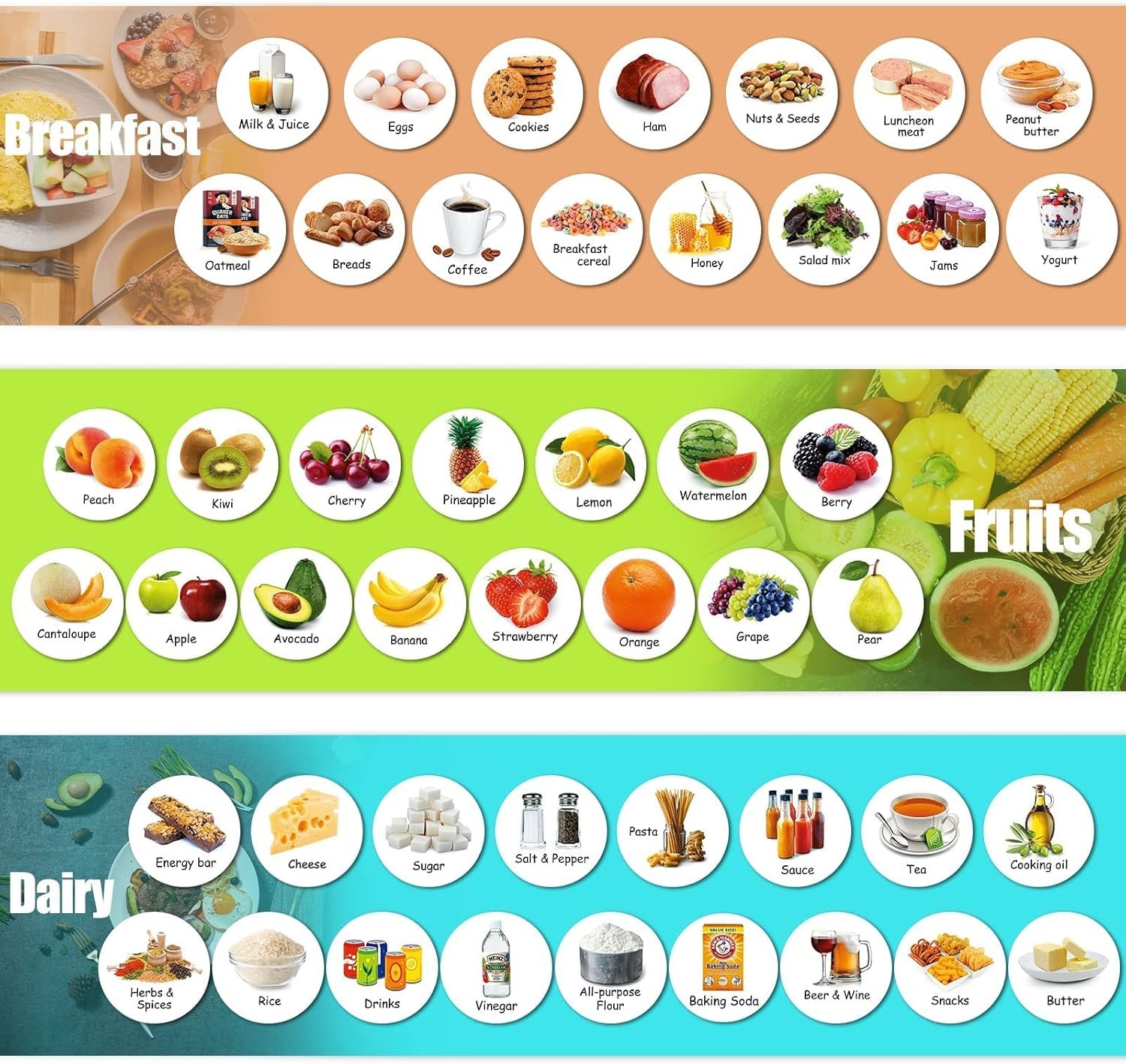 wholesale m morcart 93 food magnets for fridge - repeatable visual shopping list, refrigerator inventory easy tracking factory & supplier oem