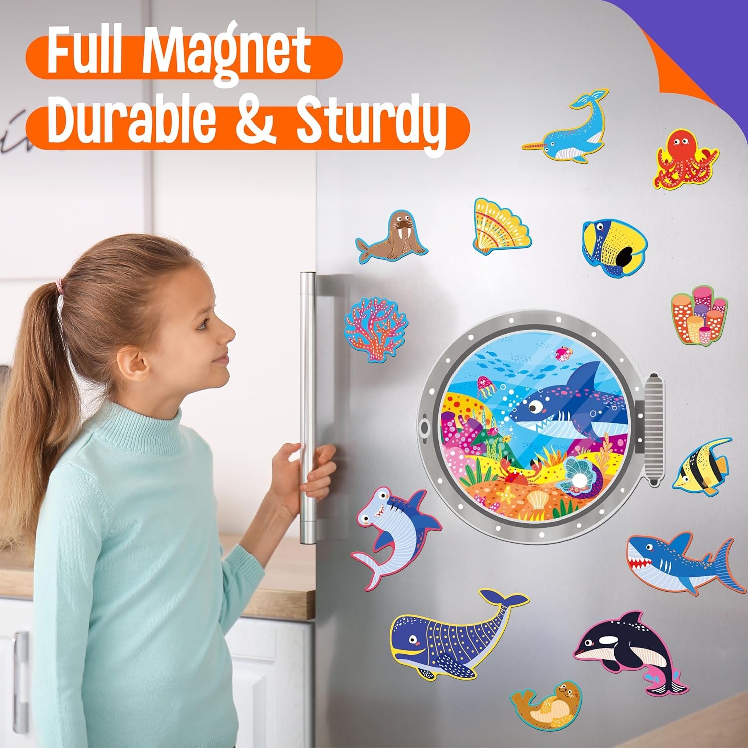 wholesale 60pcs cruise door decorations, magnetic ocean cruise door magnet waterproof sea animals magnet stickers ocean fridge decors for refrigerator, carnival cruise party supplies factory & supplier oem