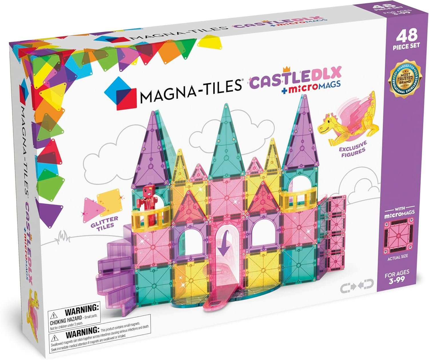 wholesale magna-tiles castle dlx 48-piece magnetic construction set, the original magnetic building brand factory & supplier oem