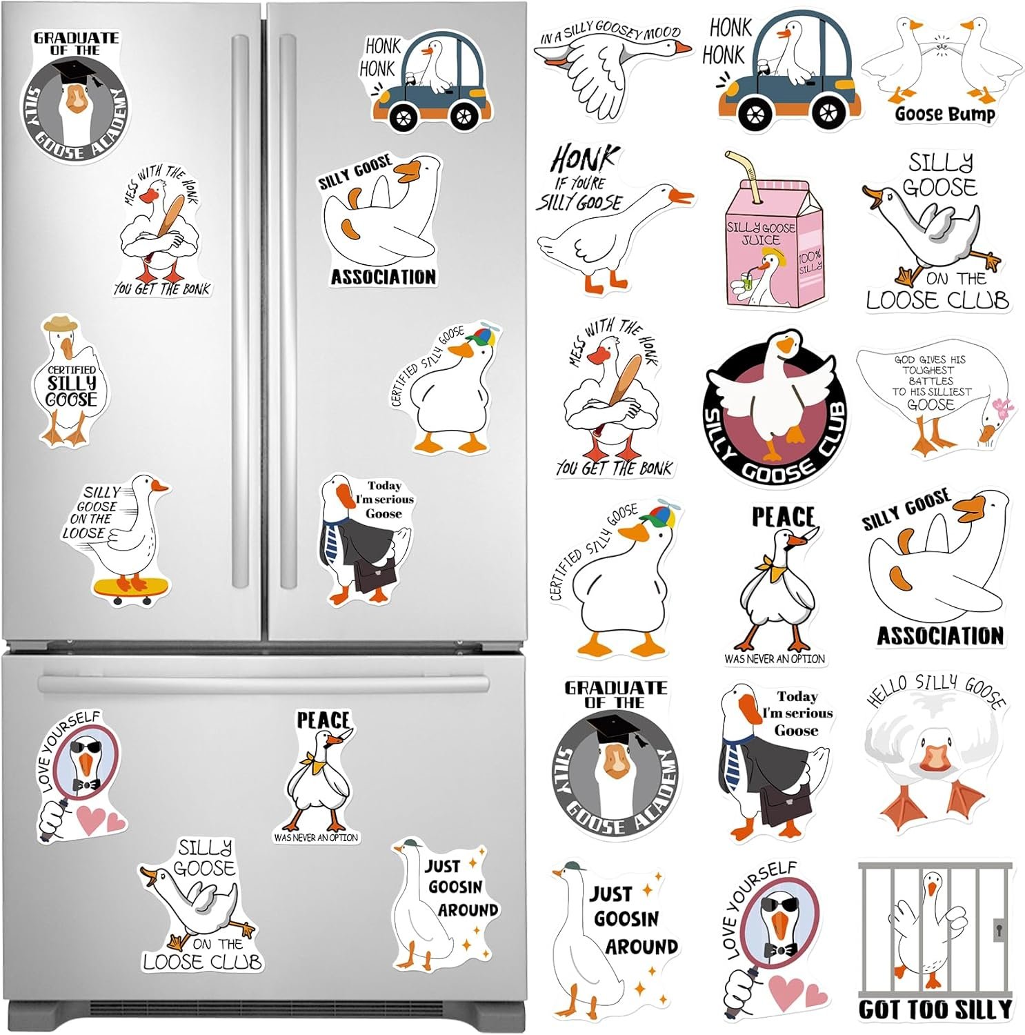 wholesale silly goose refrigerator magnets - 20 pcs funny locker fridge animal meme magnetic stickers cartoon cute magnet for gifts cruise door decorations car accessories kitchen office garage decor factory & supplier oem