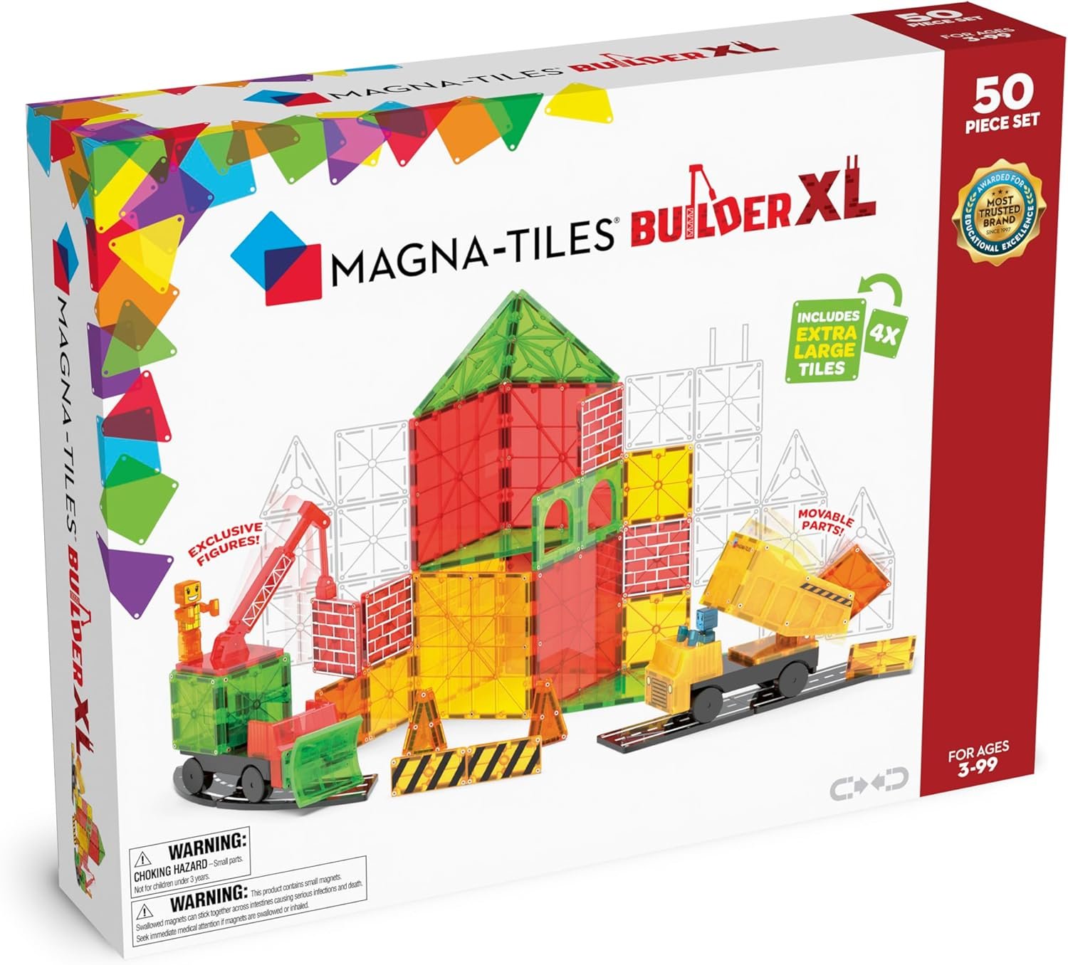 wholesale magna-tiles builder xl 50-piece magnetic construction set, the original magnetic building brand factory & supplier oem