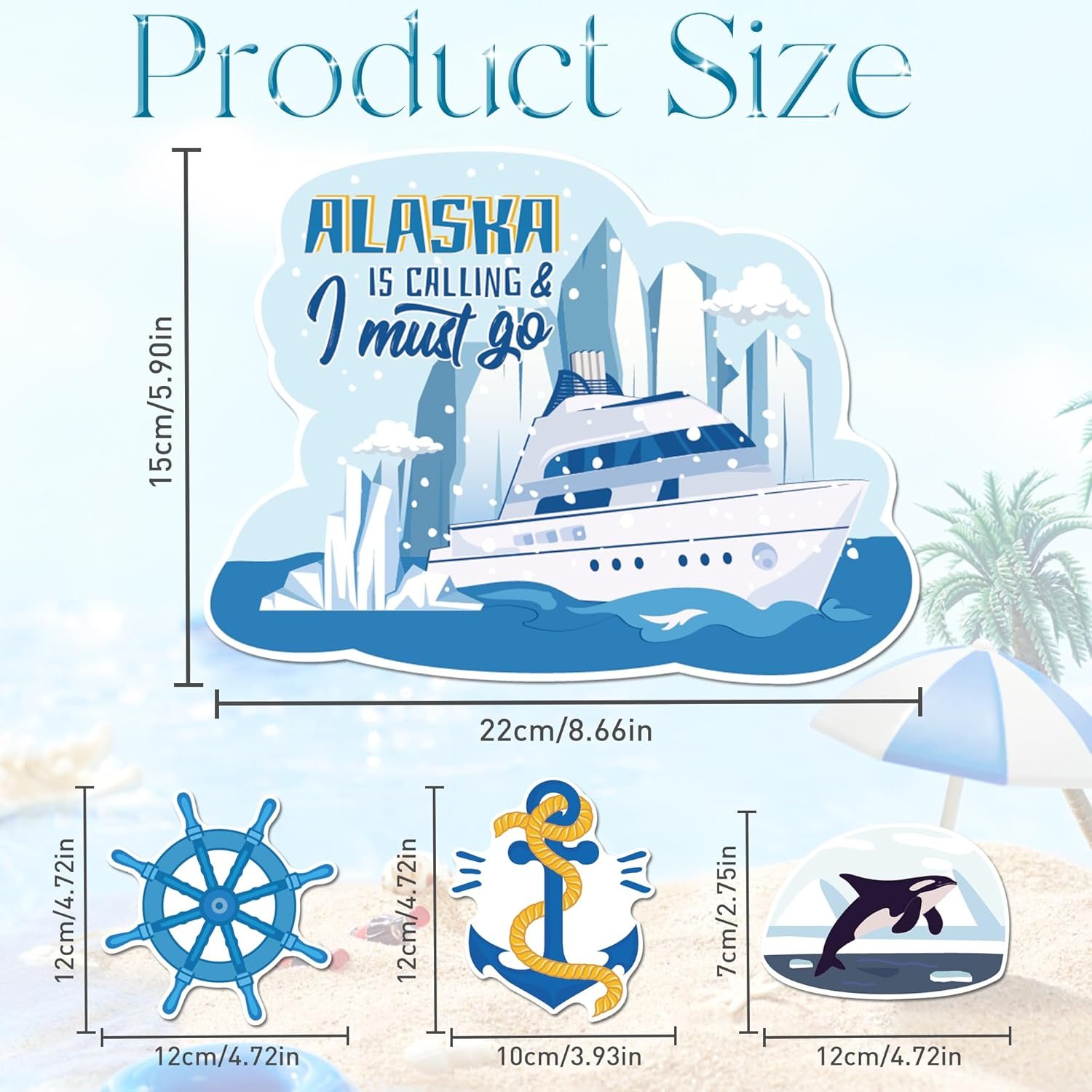 wholesale 14 pcs cruise door decorations magnetic, glacier cute animals cruising together alaska cruise door magnets, alaska cruise essentials door signs for ship cabin door decor factory & supplier oem