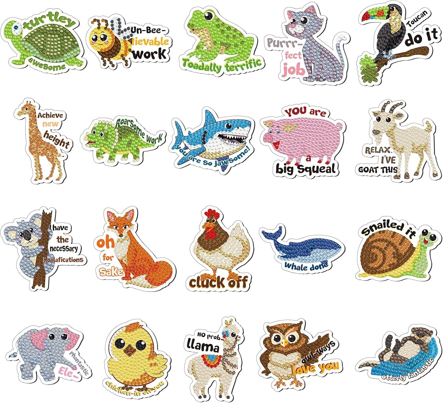wholesale umigy 20 pcs cute animal diamond magnets - fridge magnet art kits for adults & home decor factory & supplier oem