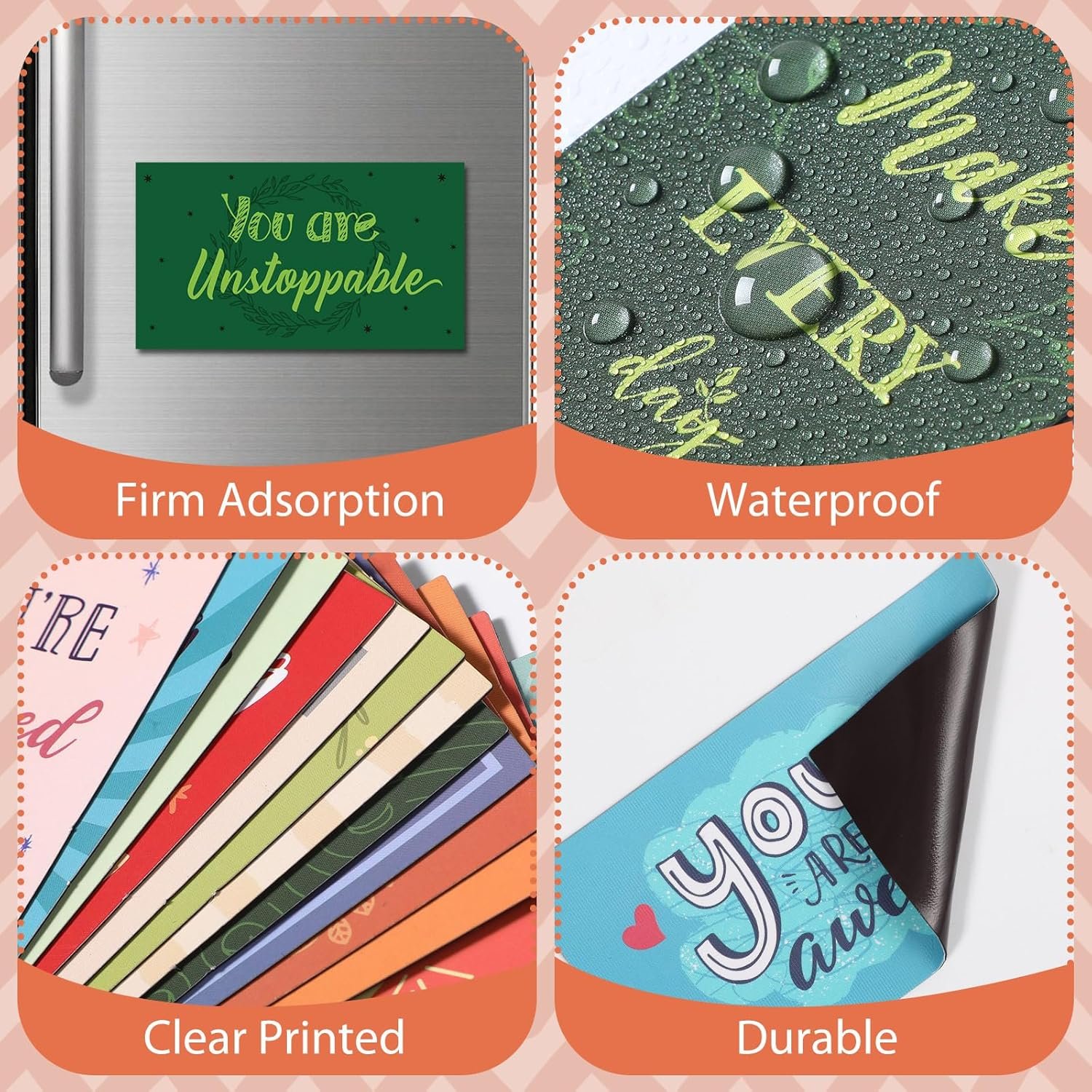 wholesale xuhal 60 pcs inspirational magnets bulk rectangle positive affirmation magnets decals decorative inspiring quotes fridge magnetic stickers for adults students team motivational gifts (classic) factory & supplier oem