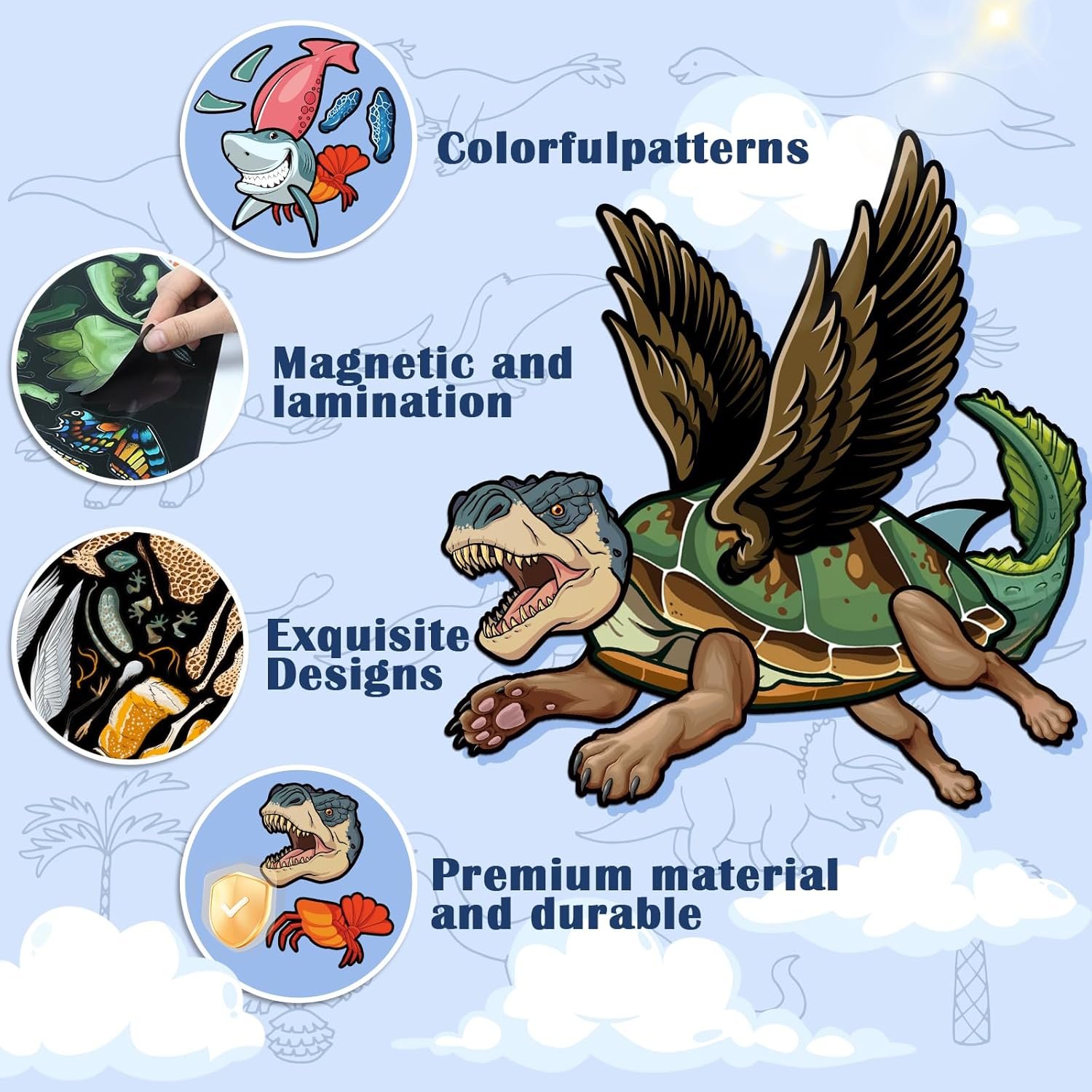 wholesale cryptid construction kit magnets - 8 sheets of 9x11.8 inch mix and match magnetic animals, funny fridge magnets for refrigerator, laptop, locker, home & office decoration accessories factory & supplier oem