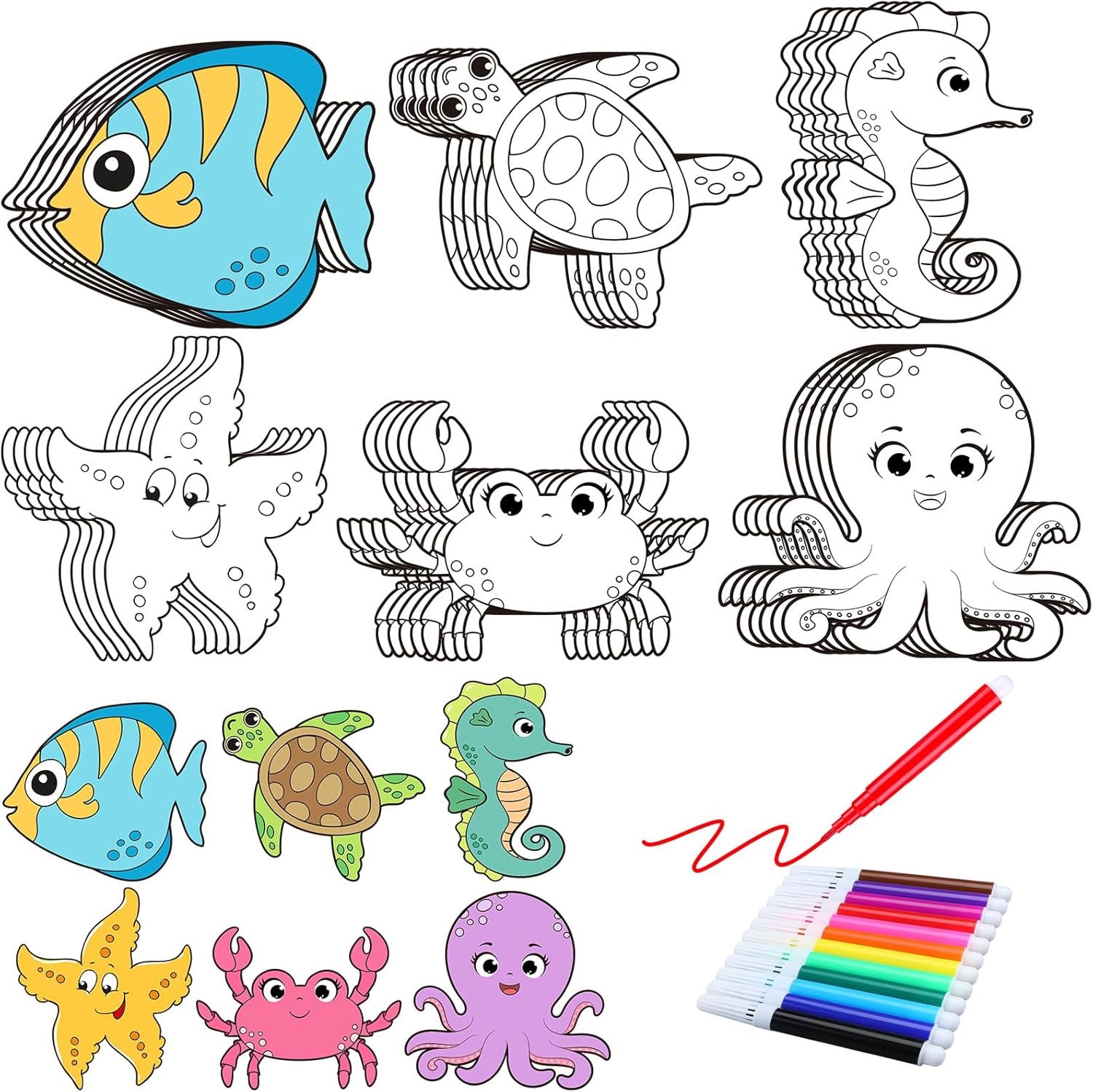 wholesale 30 sets ocean animals crafts for kids color your own under the sea magnets kit diy coloring sea animals magnet craft ornaments for school classroom home activities summer animals art party favors factory & supplier oem