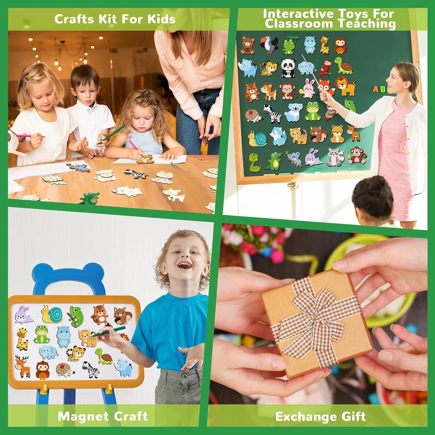 wholesale gisgfim 36pcs wooden magnet painting craft kit diy wooden magnets coloring arts crafts for kids ages 4-8 8-12 for birthday party gifts toys jungle animal creativity supplies party favors factory & supplier oem