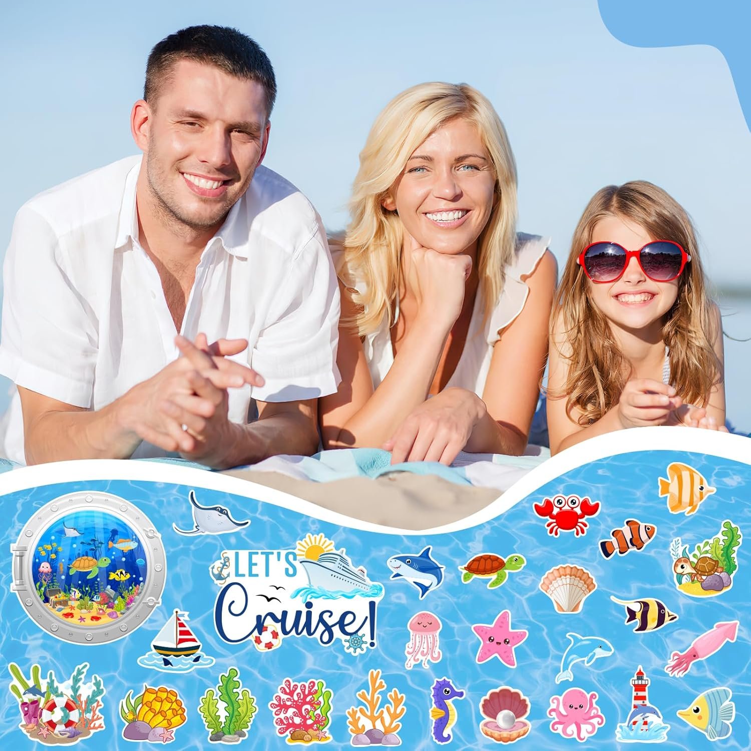 wholesale 27pcs cruise door decorations magnetic, ocean sea animal cruise magnets for door decoration summer cruise cabin door magnet stickers for carnival cruise refrigerator car door factory & supplier oem