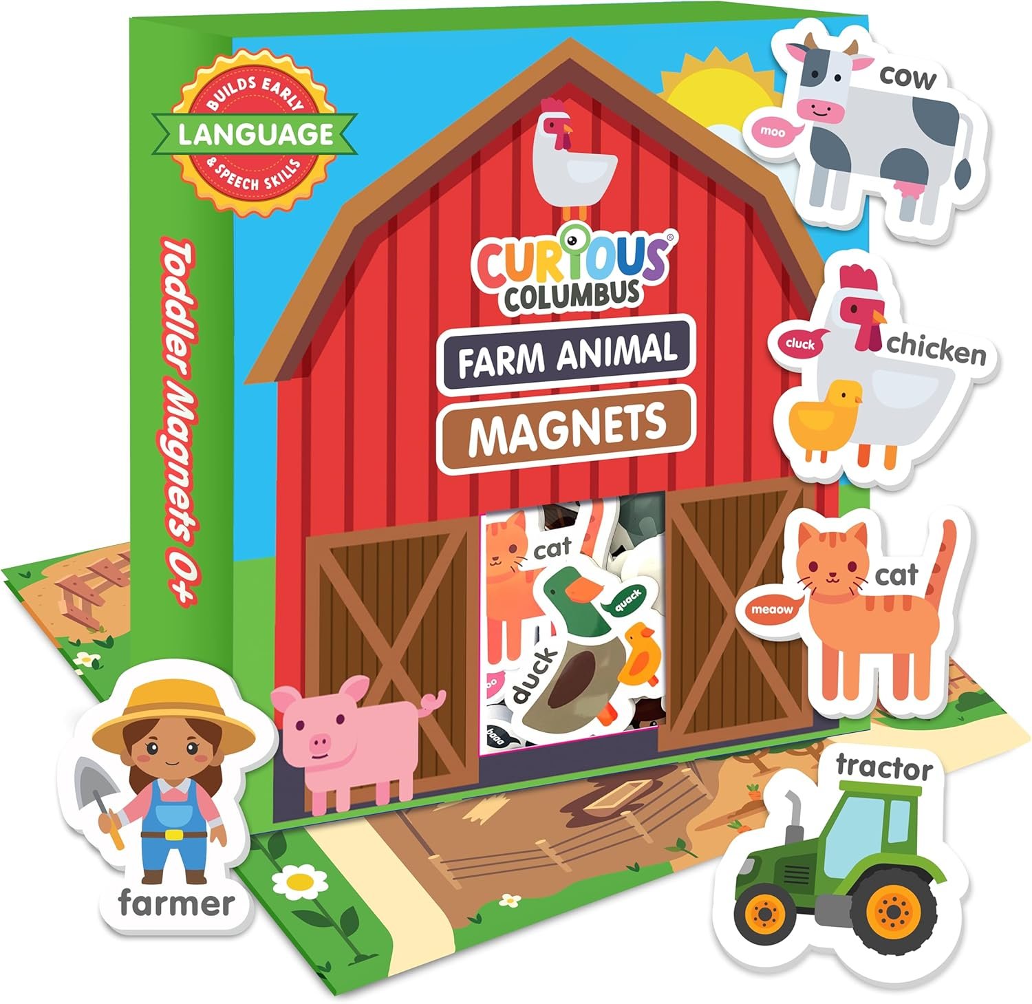 wholesale curious columbus fridge magnets for toddlers 1-3 year olds | farm animal refrigerator magnets for kids| baby abc learning and educational toys from babies to preschool factory & supplier oem