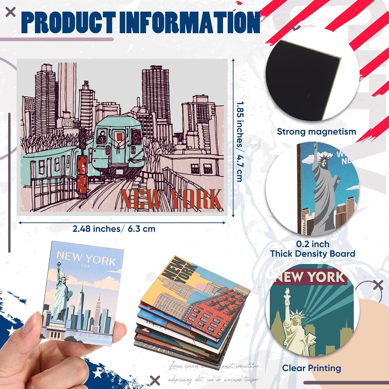 wholesale xuhal 36 pcs new york fridge magnet new york souvenirs gifts refrigerator magnets home decoration accessories factory & supplier oem