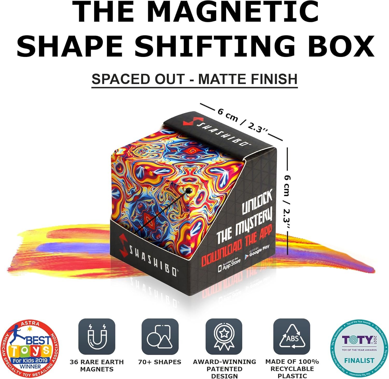 wholesale shashibo shape shifting box - stem magnetic fidget cube that transforms into over 70 shapes, download fun in motion toys mobile app (spaced out) factory & supplier oem