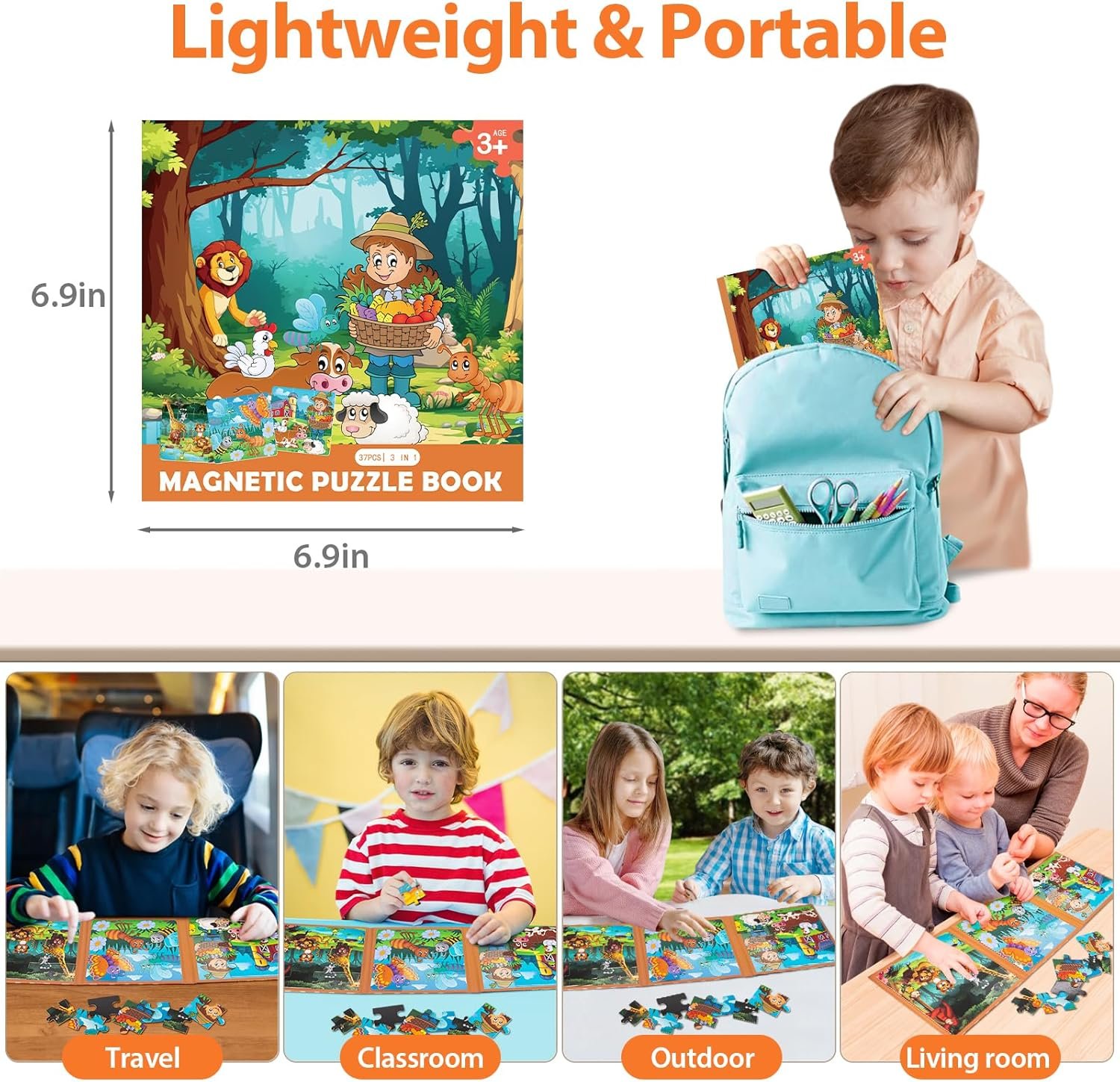 wholesale magnetic puzzles for toddlers 3-5, farm animals puzzles for kids ages 4-6 toddler puzzles, educational learning magnets travel puzzels road trip activities toys for 3 4 5 6 boys and girls gift factory & supplier oem