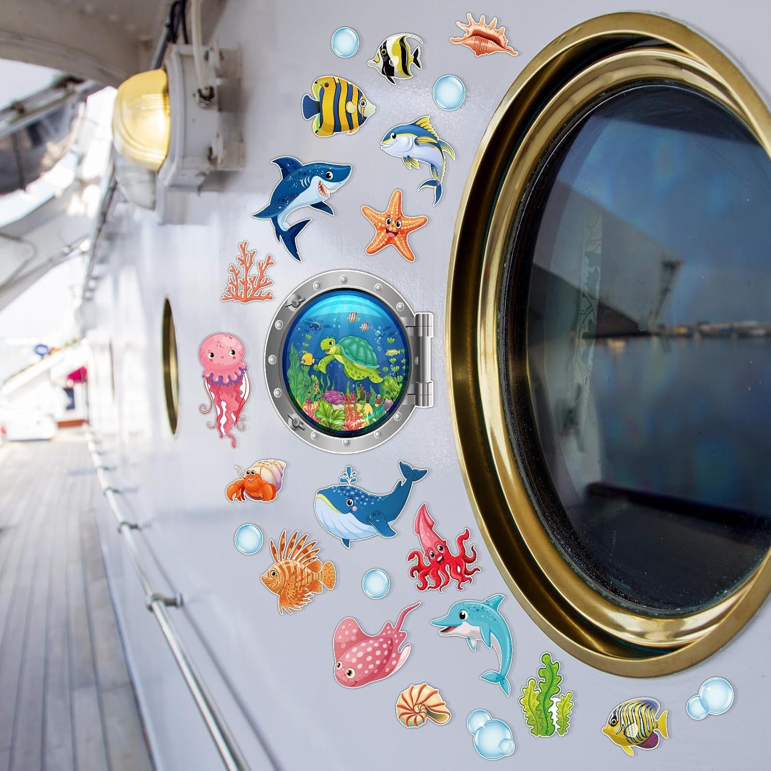 wholesale kanayu 24 pcs cruise door decorations magnetic ocean cruise door magnet sea animals magnet stickers fish turtle crab shark magnets for refrigerator cruise door car carnival party supplies decoration factory & supplier oem