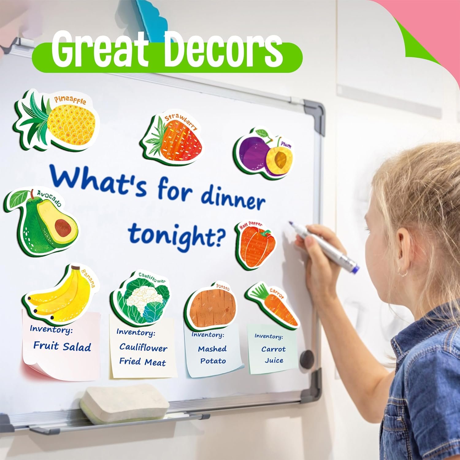 wholesale 35 pcs fruit & vegetable magnets, adorable magnetic fruits veggies thick foam fridge magnets cute educational learning toys for toddles kids factory & supplier oem